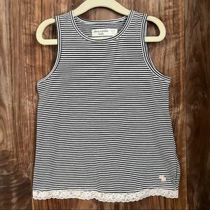 Abercrombie Kids Girls Navy & White Striped Tank Top - 5/6